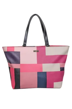 Kate Spade - Pink, Cream, & Navy Color Block Tote Bag