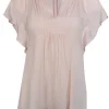 Kate Spade - Pink Flutter Sleeve V-Neck Top Sz 0