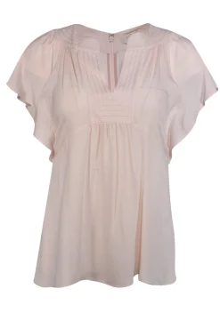 Kate Spade - Pink Flutter Sleeve V-Neck Top Sz 0