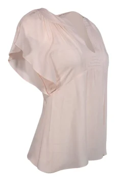 Kate Spade - Pink Flutter Sleeve V-Neck Top Sz 0
