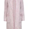 Kate Spade - Pink Tweed & Multicolored Speckled Longline Coat Sz 2