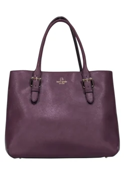 Kate Spade - Plum Saffiano Leather Tote