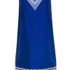 Kate Spade - Purple Sleeveless Shift Dress w/ White Embroidery Sz 4