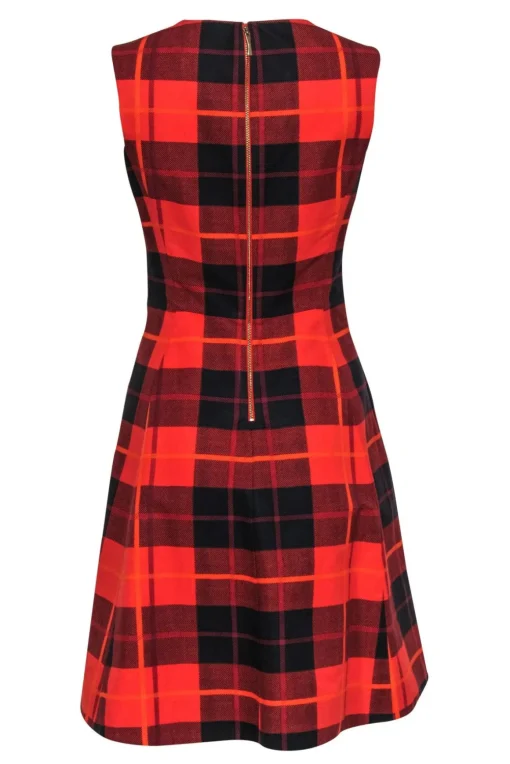 Kate Spade - Red & Black Plaid Sleeveless Fit & Flare Dress Sz 2