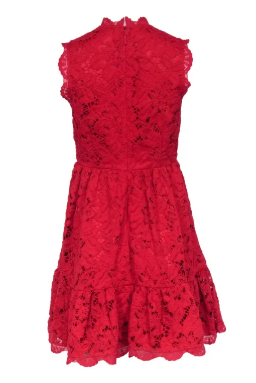 Kate Spade - Red Lace Sleeveless Scallop Edge Dress Sz 2