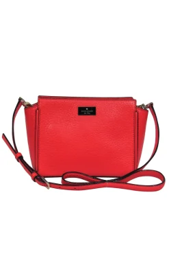 Kate Spade - Red Pebbled Leather Structured Crossbody