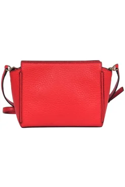 Kate Spade - Red Pebbled Leather Structured Crossbody