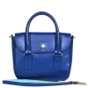 Kate Spade - Royal Blue Leather Structured Satchel w/ Turquoise Trim