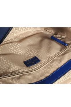 Kate Spade - Royal Blue Leather Structured Satchel w/ Turquoise Trim
