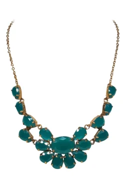 Kate Spade - Teal & Gold Faux Gem Statement Necklace
