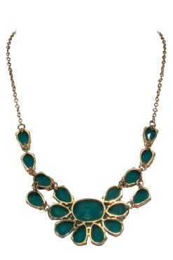 Kate Spade - Teal & Gold Faux Gem Statement Necklace