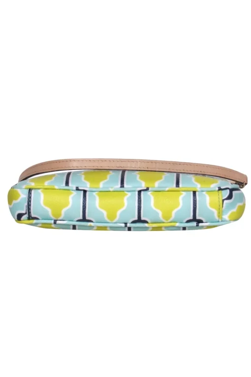 Kate Spade - Teal, Chartreuse & Navy Print Convertible Wristlet