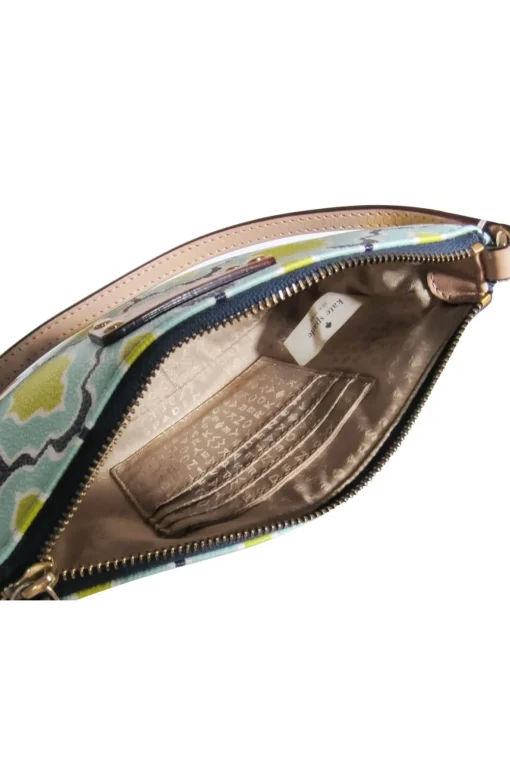 Kate Spade - Teal, Chartreuse & Navy Print Convertible Wristlet