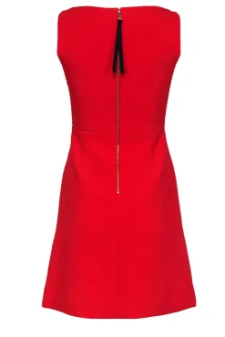 Kate Spade - Tomato Red Sleeveless Boatneck Fit & Flare Dress Sz 0