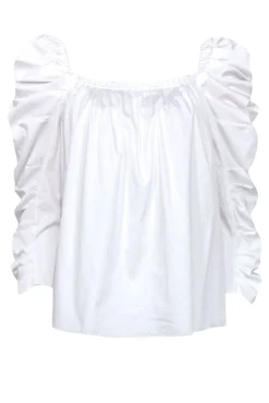 Kate Spade - White Baby-doll Puff Sleeve Blouse Sz 8