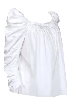 Kate Spade - White Baby-doll Puff Sleeve Blouse Sz 8