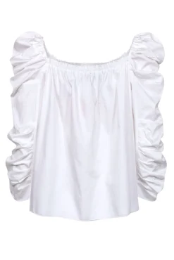 Kate Spade - White Baby-doll Puff Sleeve Blouse Sz 8