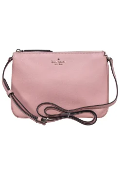 Kate Spade- Light Pink Pebbled Leather "Triple Gusset" Crossbody