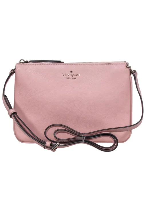 Kate Spade- Light Pink Pebbled Leather "Triple Gusset" Crossbody