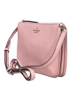 Kate Spade- Light Pink Pebbled Leather "Triple Gusset" Crossbody