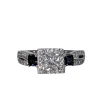 Kay Jewelers - 14K White Gold Princess & Square-Cut Blue Sapphire Ring Sz 7