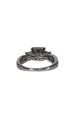 Kay Jewelers - 14K White Gold Princess & Square-Cut Blue Sapphire Ring Sz 7