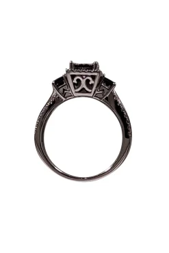 Kay Jewelers - 14K White Gold Princess & Square-Cut Blue Sapphire Ring Sz 7