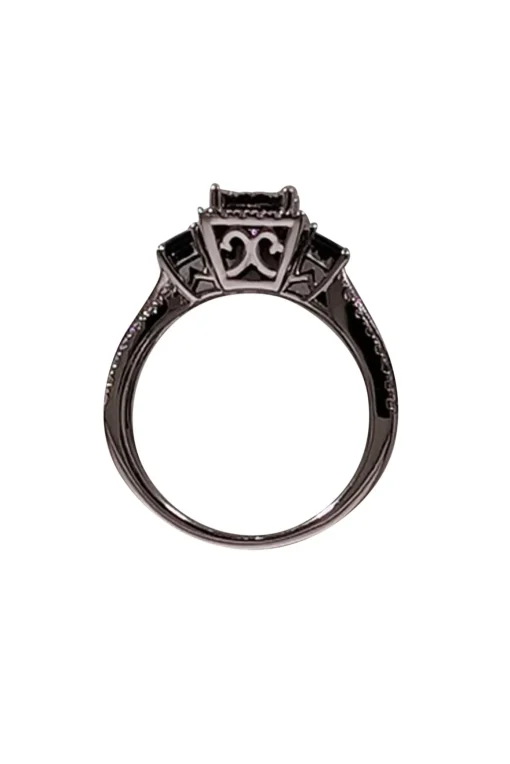 Kay Jewelers - 14K White Gold Princess & Square-Cut Blue Sapphire Ring Sz 7
