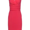 Kay Unger - Coral Sheath Midi Dress w/ Silk Trim Sz 8