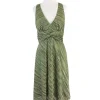 Kay Unger - Green Knit V Neck Sleeveless Dress Sz 10