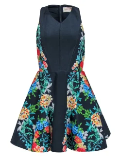 Keepsake - Navy A-Line Floral Printed Dress Sz XS/S