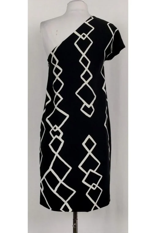 Keepsake - One Shoulder Black & White Dress Sz 4