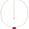 Kendra Scott - Gold Chain Necklace w/ Sparkly Magenta Stone