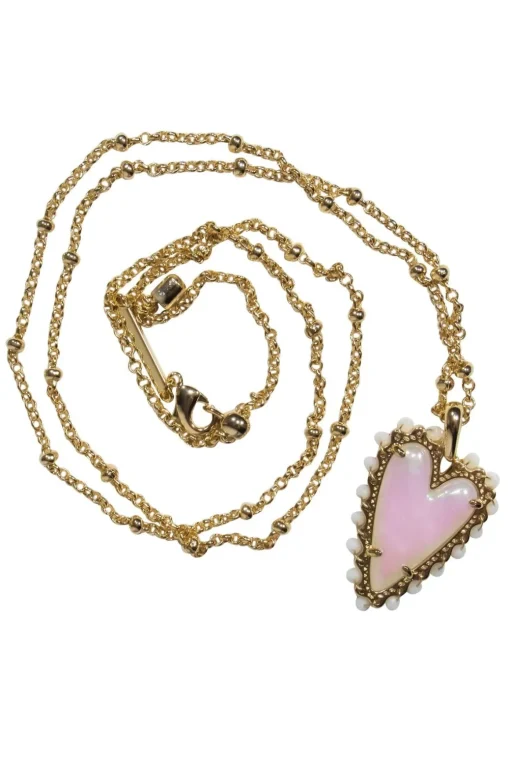 Kendra Scott - Gold Chain "Ansley" Necklace w/ Iridescent Heart Pendant