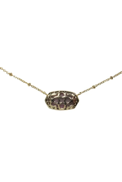 Kendra Scott - Gold Chain Necklace w/ Sparkly Magenta Stone