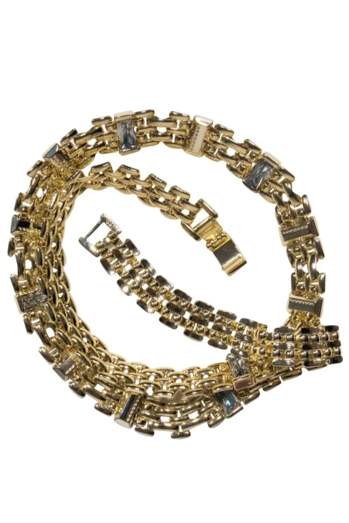 Kendra Scott - Gold Chain "Lesley" Necklace w/ Silver Gems