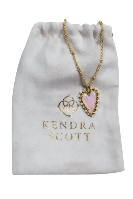 Kendra Scott - Gold Chain "Ansley" Necklace w/ Iridescent Heart Pendant