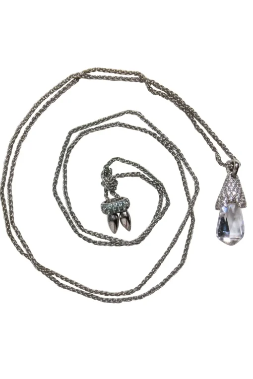 Kendra Scott - Silver Chain Necklace w/ Crystal Pendant