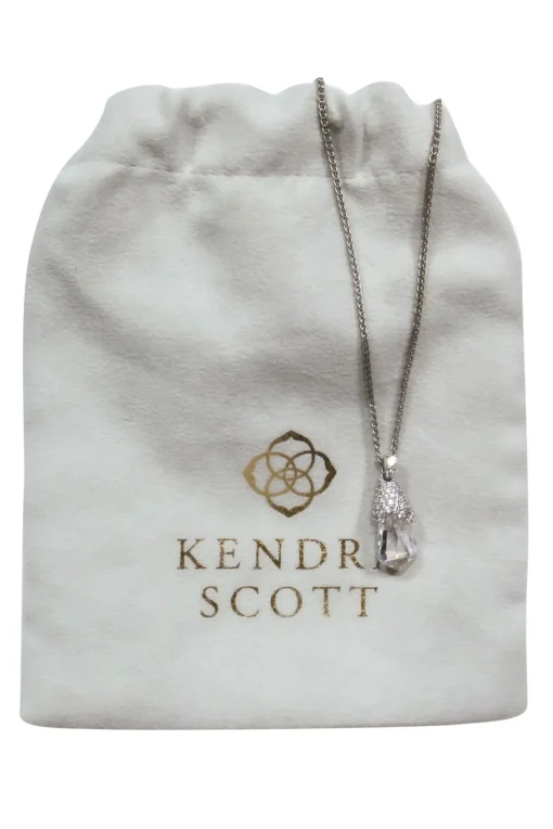 Kendra Scott - Silver Chain Necklace w/ Crystal Pendant