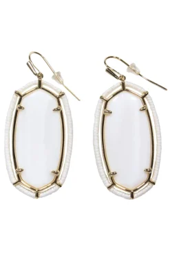 Kendra Scott - White & Gold Gem Drop Earrings