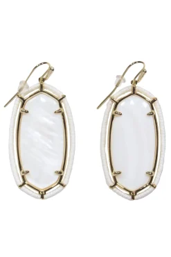 Kendra Scott - White & Gold Gem Drop Earrings