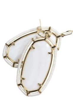Kendra Scott - White & Gold Gem Drop Earrings