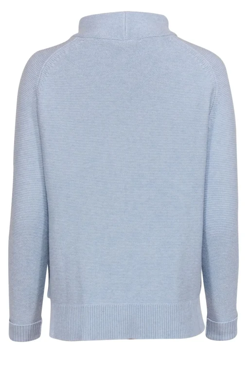 Kinross - Baby Blue Cotton Knit Mockneck Turtleneck Sweater Sz XS