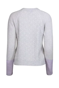 Kinross Cashmere - Grey & Ivory Cashmere Sweater Sz XS