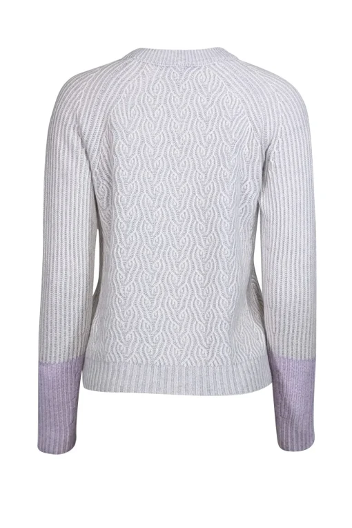 Kinross Cashmere - Grey & Ivory Cashmere Sweater Sz XS