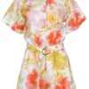 Kivari - Ivory w/ Yellow, Orange, & Pink Floral Print Romper Sz 4