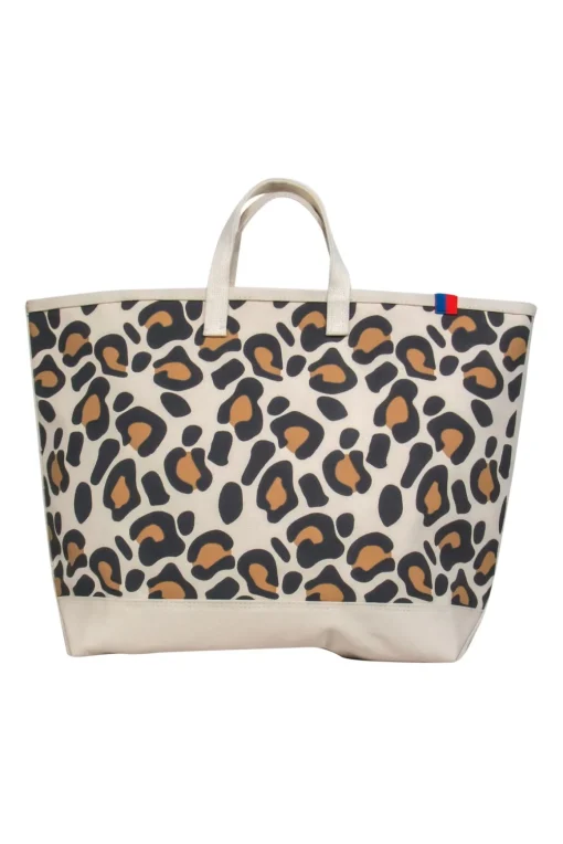 Kule - Large Beige & Brown Leopard Print Canvas Tote