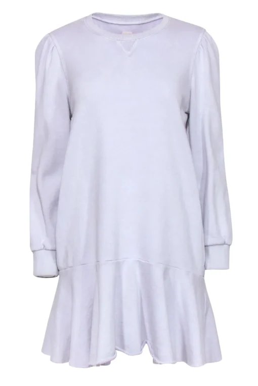 La Vie Rebecca Taylor - Lavender Shift Sweatshirt Dress w/ Ruffled Hem Sz M