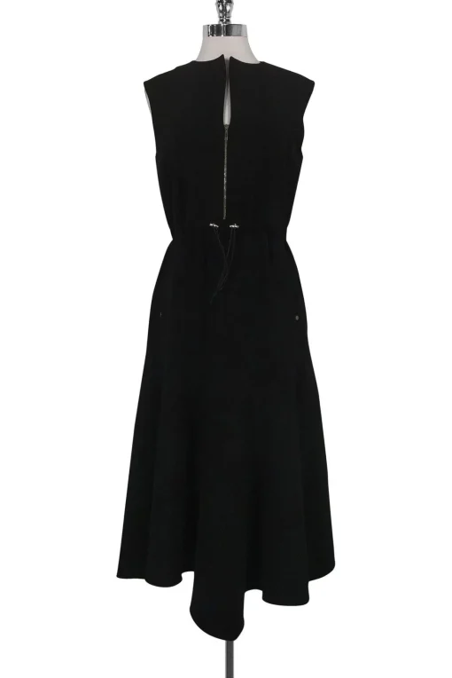 Lafayette 148 - Black Drawstring Midi Dress Sz S