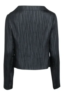 Lafayette 148 - Black Textured Collarless Blazer Sz 6